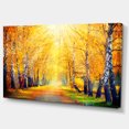 thumbnail image 2 of Designart - Arbres Jaunes d'Automne dans un Rayon de Soleil - Grande Impression sur Toile de Paysage, 2 of 3