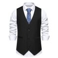 thumbnail image 2 of Qertyioot Independence Day Men Solid Fashion Retro Have Pockets Button V-neck Tanks Tops Blouse, 2 of 10