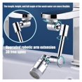 thumbnail image 3 of 1080 Degree Universal Extension Faucet Washbasin Tap Splash Aerator Splash Filter Faucet Faucet Adaptor Rotary Robot Arm Faucets ,Water Saving, 3 of 7