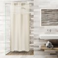 thumbnail image 1 of CNKOO [Rideau de Douche Beige] Rideau de Douche Beige en Polyester Sans Crochets à Tissage Gaufré / Ensemble de Rideaux de Salle de Bain d'Hôtel de Haute Qualité 230 G/m2 avec Doublure à Boutons-Pression Plusieurs Tailles Universel pour Tous S, 1 of 7