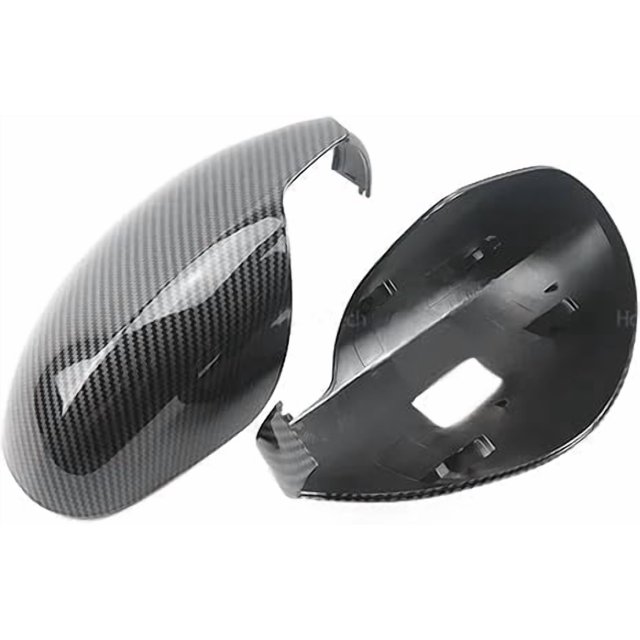 Compatible For Seat Leon MK1 1M 1999-2006 Car Rearview Mirror Cover Side Wing Protect Frame Covers Trim Carbon Look and Bright Black(Carbon Fiber Look)