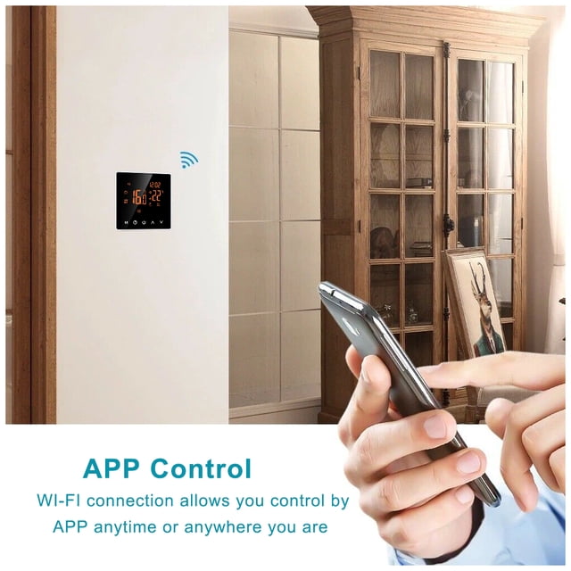 Smart Thermostat WiFi LCD Display Temperature Controller temperature controller; LCD smart Wireless Remote Control Thermostat, 3A, WiFi