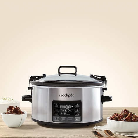 MyTime Technologie, Mijoteuse Programmable de 6 Pintes, Mijoteuse Crock Pot/mijoteuse Programmable de 8 Pintes avec Minuterie Numérique à Rebours, Acier Inoxydable Noir - SCCPVFC800-DS