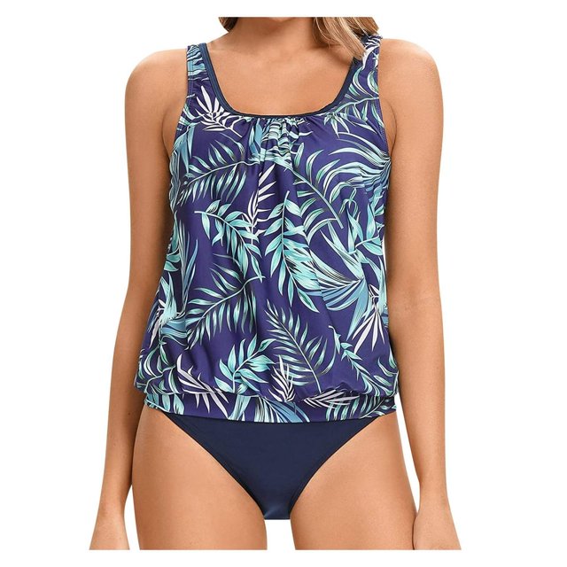 Women Tankini Swimsuit Tummy Control Top With Shorts Two Piece Bathing Suit