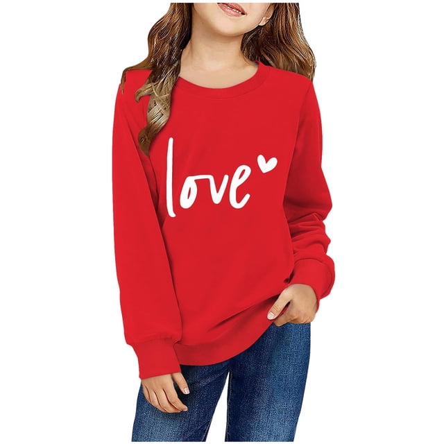 vdgthytj Chandail en Molleton pour Garçons et Filles, Imprimé Col Rond, Manches Longues, Blouse Graphique 2-10 Ans