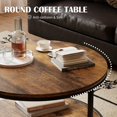 thumbnail image 3 of Homall Tables Basses de 36 Pouces avec Rangement, Table Basse Ronde à 2 Niveaux, Table Centrale pour Salon, Meubles pour Petits Espaces, Brun, 3 of 6