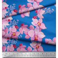 thumbnail image 2 of Soimoi Rayon Fabric Bird & Orchids Flower Print Fabric by the Yard 42 Inch Wide, 2 of 3