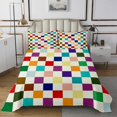 thumbnail image 1 of Erosebridal Plaid Checkered Coverlet Set Queen, Farmhouse Gingham Bedding Set, Vintage Room decor 3pcs, 1 of 5
