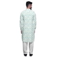 thumbnail image 3 of Atasi Kurta-Pyjama Pathani Indien pour Hommes Robe de Fête Ensemble de Kurta-Pyjama pour Hommes Bleu Sarcelle, 3 of 5