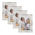 thumbnail image 1 of DECANIT 3.5x5 Picture Frames Rustic Distressed White Wood Pattern High Definition Glass for Table Top Display and Wall Mounting Photo Frame?Pack of 4, 1 of 4
