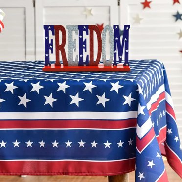 Amzcrzy Décoration de la Fête de l'Indépendance, Cadeaux de l'Indépendance Artisanat du 4 Juillet Décorations en Bois Décorations de la Maison pour la Fête de l'Indépendance Alphabet Ornements de Bureau Ornement de Table en Bois