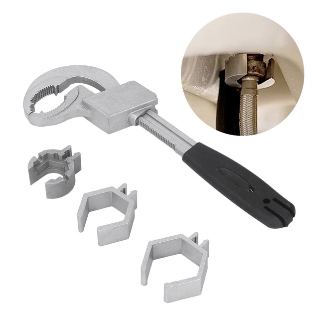 Universal Adjustable Double Ended Wrench, Bathroom Wrench Tap Spanner With 3pcs Size Clamp, Storage Box, 80mm Open, Disassembly Assembly Sanitary Ware For Pipe Kitchen Faucet