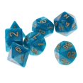 thumbnail image 4 of Milaget 7 Pcs D4-D20 Dé Multicolore pour Jeu de Société Bleu Vert, 4 of 6