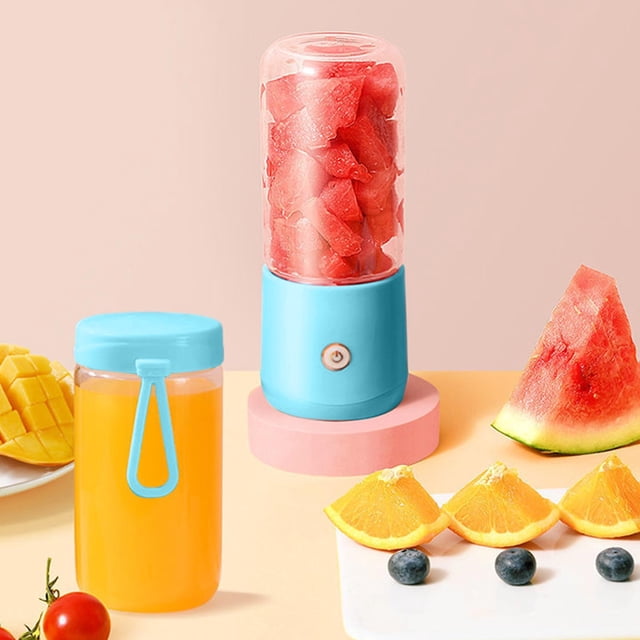 Weloille Portable Dual Cup Juicer 1 Set, Includes Juicer Cup Type-C Charging Cable, Compact Wireless Juice Extractor, USB Rechargeable Fruit Juicer for Home Kitchen Travel Outdoor Daily Use