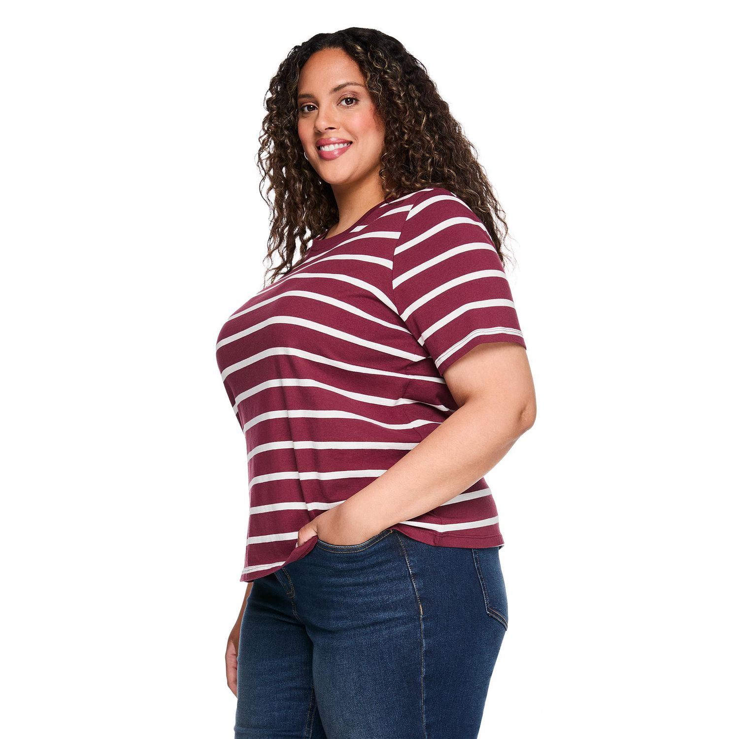 T-shirt à encolure ras du cou Lane Bryant Plus pour femmes