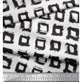thumbnail image 3 of Soimoi White Rayon Fabric Square Geometric Printed Craft Fabric by the Yard 42 Inch Wide, 3 of 3