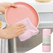 Kitchen Cleaning Wipes, EDHITNR Disposable Wet Dry Towels Roll, Tear Off Sheets Dishcloths for Surfaces Dishes, Pink