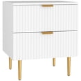 thumbnail image 1 of HOMCOM Nightstand, Bedside Table, Side End Table with 2 Drawers, White, 1 of 10