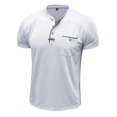 thumbnail image 3 of FhsagQ Chemises pour Hommes Chemises pour Hommes avec Été T-Shirt à Manches Courtes pour Hommes T-Shirt Décontracté à Col Rond Uni Hauts Chemises pour Hommes Coton Longues Chemises pour Hommes Hauts Jambe Courte Blanc m, 3 of 3