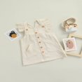 thumbnail image 4 of Bébés Filles Printemps Automne Robe Solide Couleur Velours Côtelé Cou Carré Bretelles Robe avec Poches Marron 2-3 Ans, 4 of 7