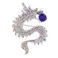 thumbnail image 1 of Hommes Rétro Style Dragon Broche Corsage Parti Badge Bijoux Broche Badge Argent + Bleu, 1 of 9