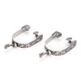 thumbnail image 4 of Zerodis Boot Spurs,Stainless Steel Horse Spurs,2PCS Stainless Steel West Cowboy Exquisite Pattern Horse Boot Spurs Decoration With Gear For Equestrian Competition Entertainment, 4 of 8