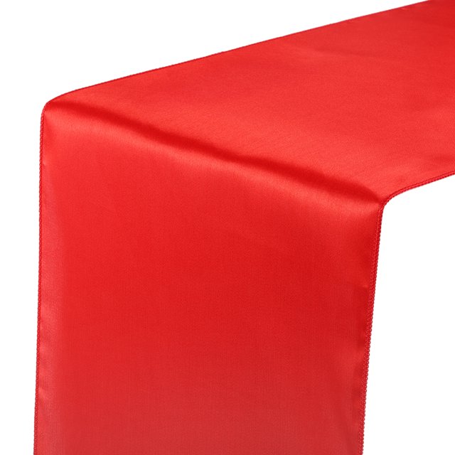 Unique Bargains 6 Pack Satin Table Runner, 12'x108' Smooth Silk Table Runner, Red