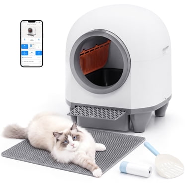 Homall Self Cleaning cat Litter Box with App Control, Automatic Cat Litter Box for Multiple Cats with Safety Protection/A Complimentary Garbage Bag