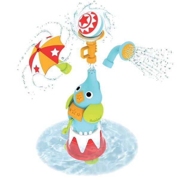 Jouets de bain Yookidoo pour bébés et tout-petits de 1 à 3 ans, Fontaine Éléphant Éclabousseur d'Eau - Ensemble de Pulvérisateurs Éléphant avec 3 Buses à Motifs de Pulvérisation Différents - Jouet STE