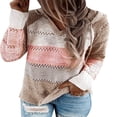 thumbnail image 3 of Women Knitted Plus Size Hollow Hooded Sweater Long Sleeve Pullover Jumper Top, 3 of 3