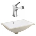 thumbnail image 1 of 20.75-in. W CSA Rectangle Bathroom Undermount Sink Set In White - Chrome Hardware AI-23091, 1 of 7
