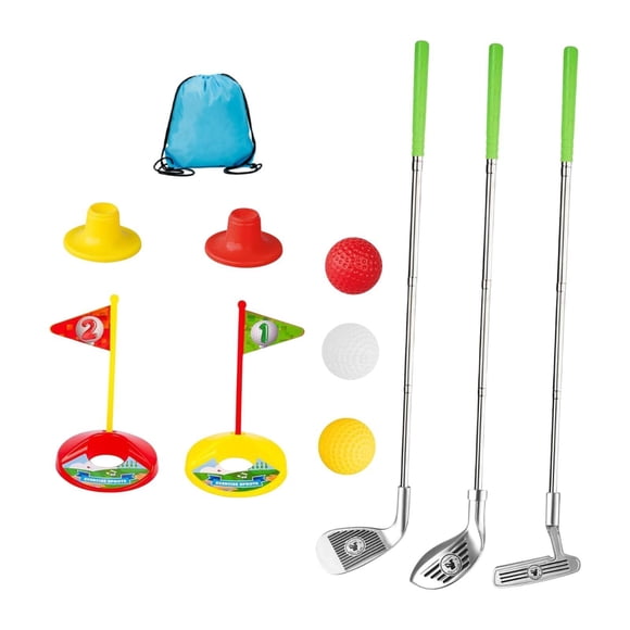 S SERENABLE Kids Golf Club Set Mini Golf Kit Versatile with 3 Club with Storage Bag Educational Golf Toys for Family Girls Yard Lawn Boys
