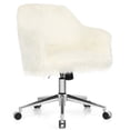 thumbnail image 1 of Costway Faux Fur Swivel Office Chair Adjustable Task Chair Fluffy Vanity Chair, 1 of 10