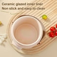 thumbnail image 4 of Portable Electric Stew Pot 500W Compact Travel Cooking Pot with Visual Lid 304 Stainless Steel Steaming Basket for Soup Rice Tea Porridge Noodles, 4 of 7