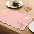 thumbnail image 2 of Holiday Time Maison De Noel Collection Berry Sprig Scalloped Icon Embroidered Placemat, Pink/Multi, 13" x 19", 2 of 4