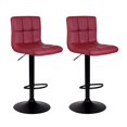 thumbnail image 1 of Bronte Living Leatherette Bar Stool 360 Swivel, Adjustable Height 24" to 33" Mid-Backrest, with Hard Floor Protection Rubber Band - Series Clementine - Set of 2, 1 of 8