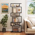 thumbnail image 2 of Costway 6-tier Storage Bookshelf S-shaped Geometric Bookcase with Anti-toppling Kits Black, 2 of 9