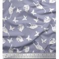 thumbnail image 1 of Soimoi Velvet Fabric Bird & Cat Animal Print Fabric by Yard 58 Inch Wide, 1 of 3