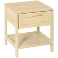thumbnail image 1 of HOMCOM Nightstand Bedside Table End Table Storage Organizer W/ Drawer Shelf, 1 of 10