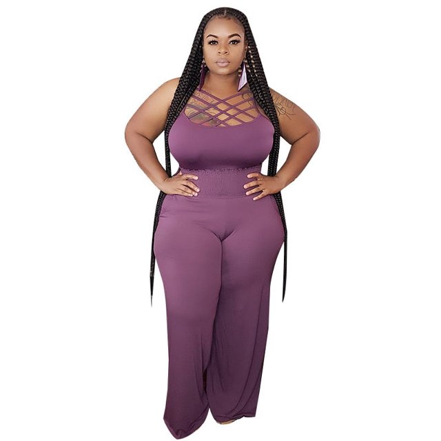 Ensembles de Pantalons Taille Haute à Taille Haute de Grande Taille 2 Pièces