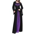thumbnail image 3 of EQWLJWE Robe de Sorcière d'Halloween pour Femmes Manches Longues Gothique Cour Manches Longues Col Carré Robe à Lacets, 3 of 7