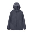 thumbnail image 1 of biudgviw Manteaux de Pluie pour Femmes Imperméables Légers Coupe-Vent d'Extérieur pour Course Randonnée Imperméable à Fermeture Éclair Manteau de Pluie à Capuche Manteau d'Extérieur, 1 of 5