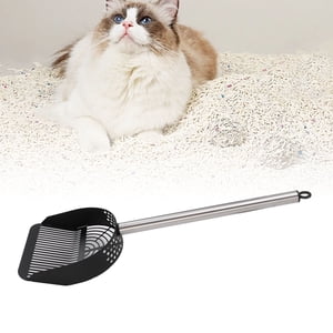 Scoop de litière pour chats, 5.31x1.57x17.91 puces en plus inoxydable Scoopers en métal pour kitty, pelle profonde handle pointe de caca.
