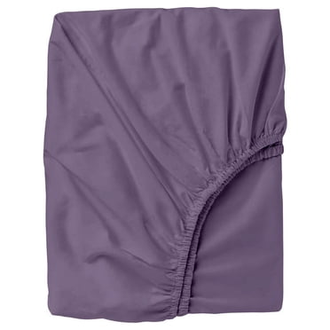 24" Extra Deep Pockets Fitted Sheet Only - Short Queen Size, Plum Color 300-Thread-Count Egyptian Cotton 1-PC Bottom Fitted Sheet