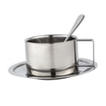 thumbnail image 3 of veasfak Coffee Mug Set with Plate and Spoon Stainless Steel for Cafe Camping Kitchen 200ML Set, 3 of 9