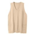 thumbnail image 4 of IMENGL Chandail Sans Manches à Poche Confortable, Col en v, Beige 4TG, Taille g-4TG, 4 of 6