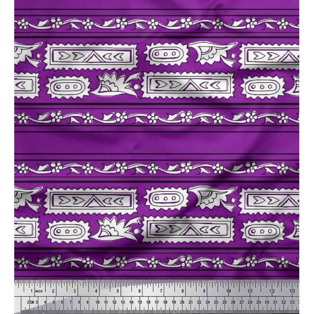 Soimoi Rayon Fabric Ethnic Block Printed Craft Fabric by The Yard 56 Inch Wide