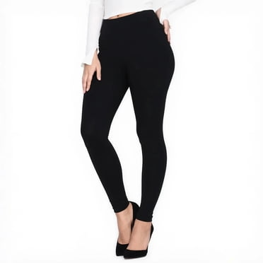 Hitime Leggings pour Femmes Super Doux Extensibles Taille Haute Pleine Longueur Noir Tailles G-TG Yoga Entraînement Course