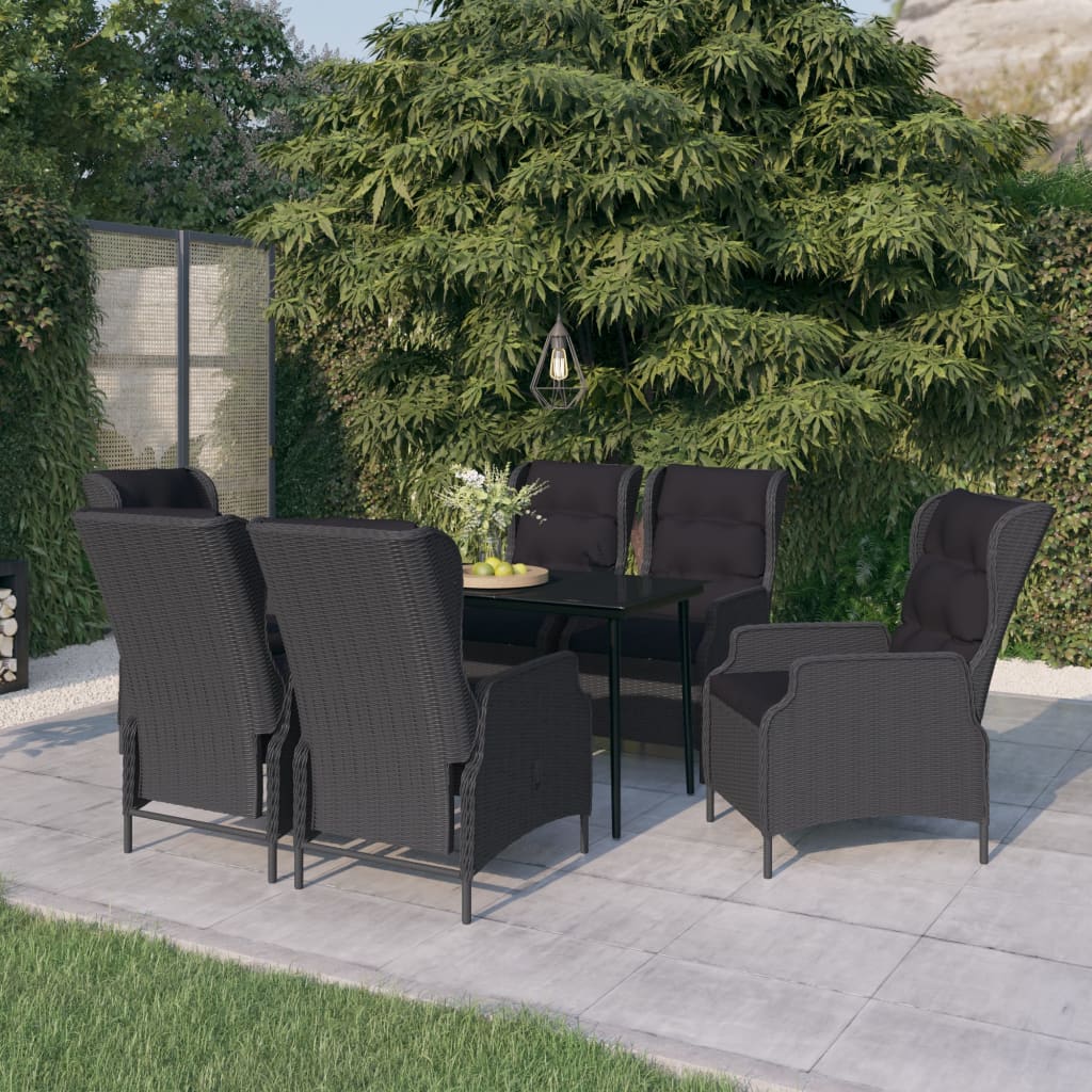 vidaXL Ensemble de Salle à Manger de Jardin 7 Pcs Gris Foncé