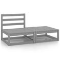 thumbnail image 1 of vidaXL 2 Piece Garden Lounge Set Grey Solid Pinewood, 1 of 5